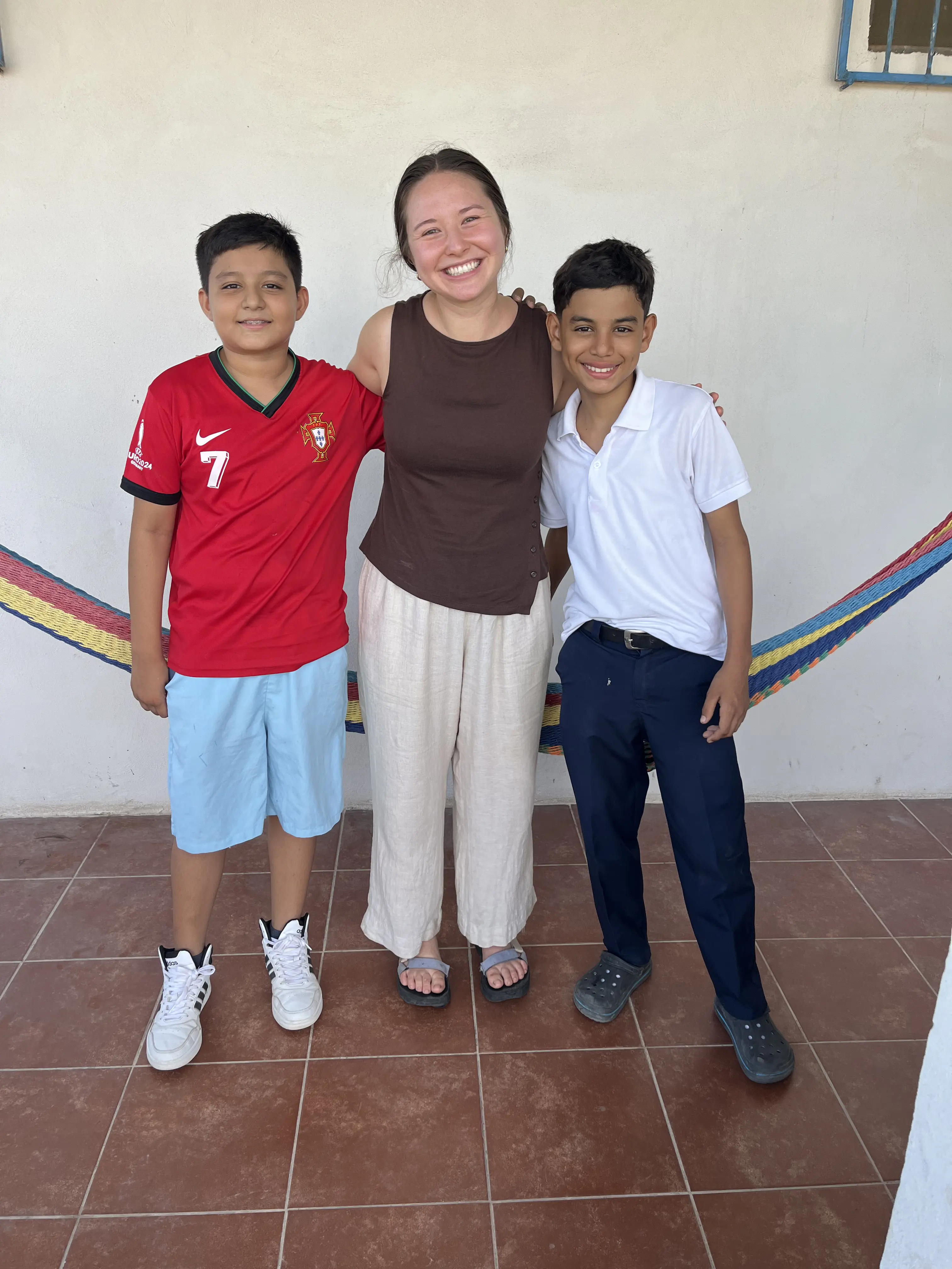 Lennin and Joswil during an English Academy class at the Community Center