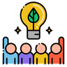People with a lightbulb icon